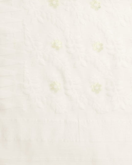 DESH BIDESH White Woven Design Pure Cotton Jamdani Saree