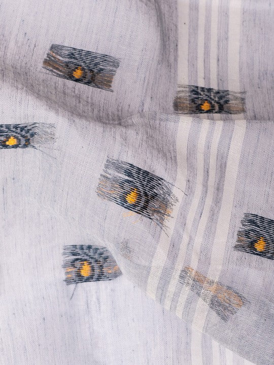 DESH BIDESH Paisley Woven Design Pure Cotton Taant Saree