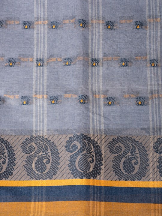 DESH BIDESH Paisley Woven Design Pure Cotton Taant Saree