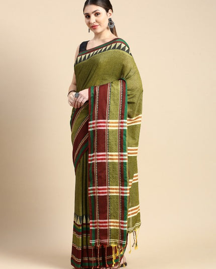 DESH BIDESH Printed Pure Cotton Khadi Saree