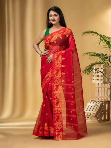 DESH BIDESH Ethnic Motifs Woven Design Pure Cotton Taant Saree