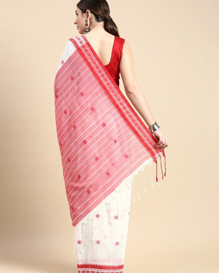 DESH BIDESH Woven Design Ethnic Motifs Pure Cotton Taant Saree