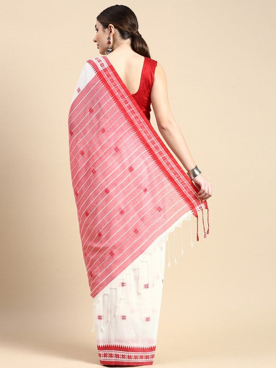 DESH BIDESH Woven Design Ethnic Motifs Pure Cotton Taant Saree