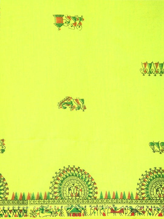 DESH BIDESH Warli Pure Cotton Taant Saree