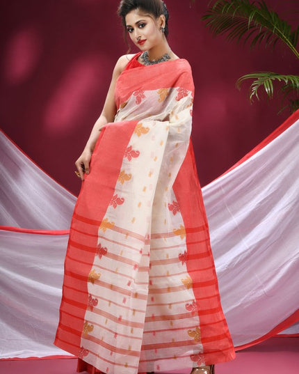 DESH BIDESH Pure Cotton Woven Design Saree: Elegant, Traditional, Lightweight, Comfortable