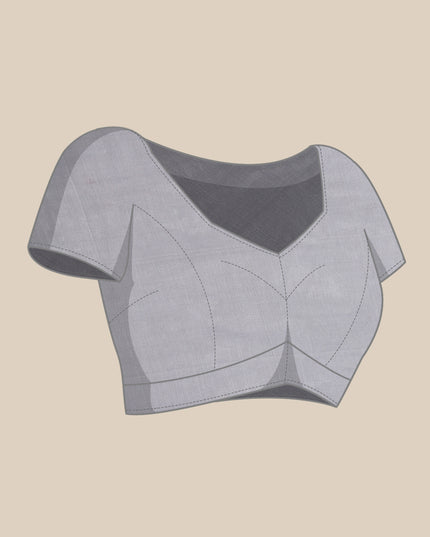 Women's Gitcha Cotton Silk Tri Color Saree with Blouse (Orange Silver Green)