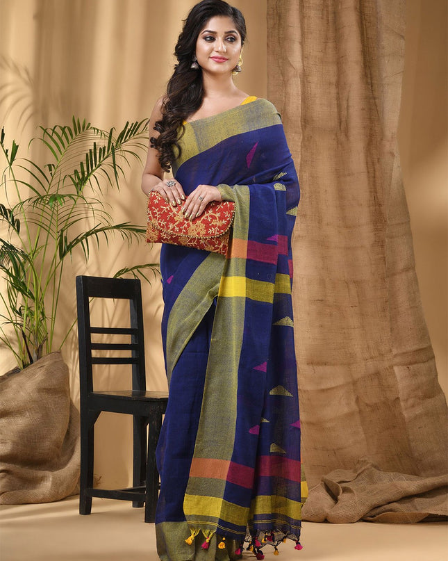 Desh Bidesh Pure Cotton Woven Design Handloom Taant Saree
