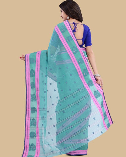 DESH BIDESH Woven Design Pure Cotton Taant Saree