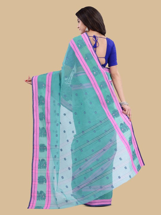 DESH BIDESH Woven Design Pure Cotton Taant Saree