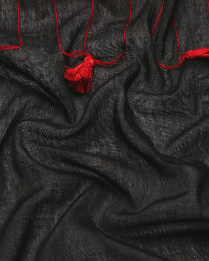 DESH BIDESH Embroidered Solid Pure Cotton Taant Saree