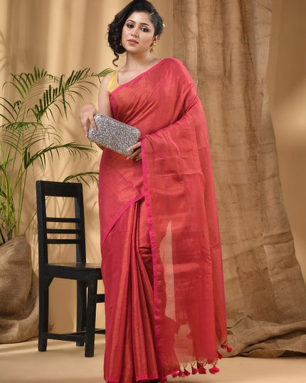 DESH BIDESH Tasseled Taant Saree