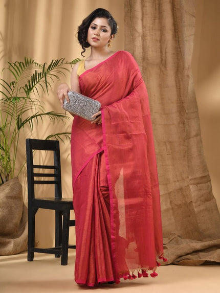 DESH BIDESH Tasseled Taant Saree