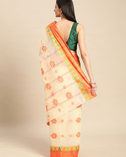 DESH BIDESH Ethnic Motifs Pure Cotton Taant Saree