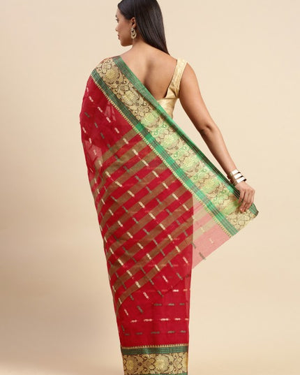 DESH BIDESH Woven Design Pure Cotton Taant Saree
