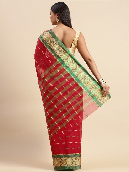 DESH BIDESH Woven Design Pure Cotton Taant Saree