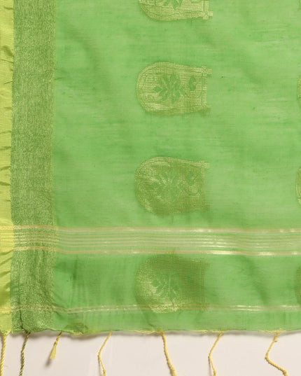 DESH BIDESH Ethnic Motifs Zari Taant Saree