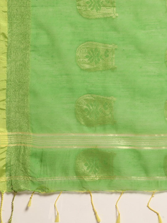 DESH BIDESH Ethnic Motifs Zari Taant Saree