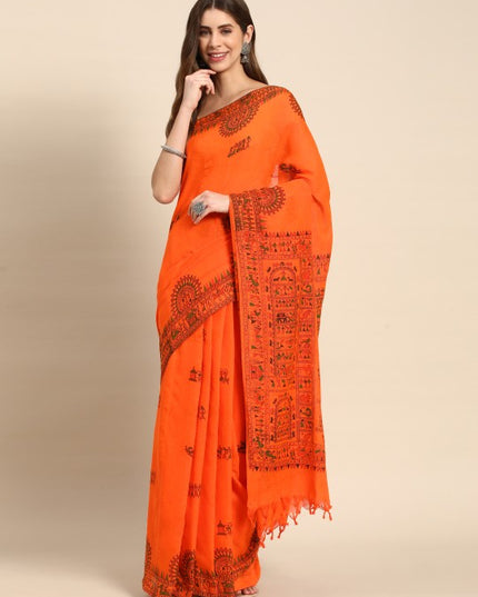 DESH BIDESH Warli Pure Cotton Taant Saree