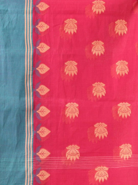 DESH BIDESH Ethnic Motifs Woven Design Pure Cotton Taant Saree