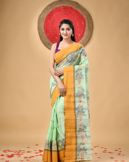 DESH BIDESH Paisley Pure Cotton Taant Saree for Women