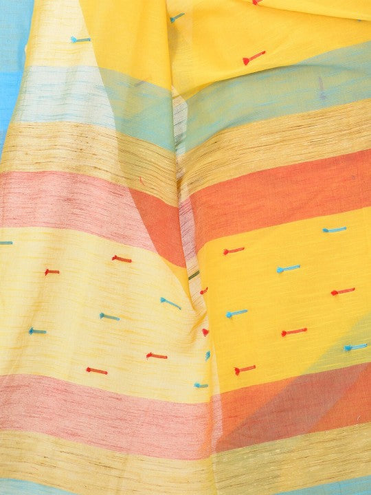 DESH BIDESH Woven Design Pure Cotton Traditional Taant Saree
