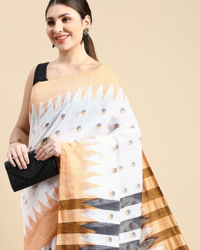 DESH BIDESH Woven Design Pure Cotton Saree