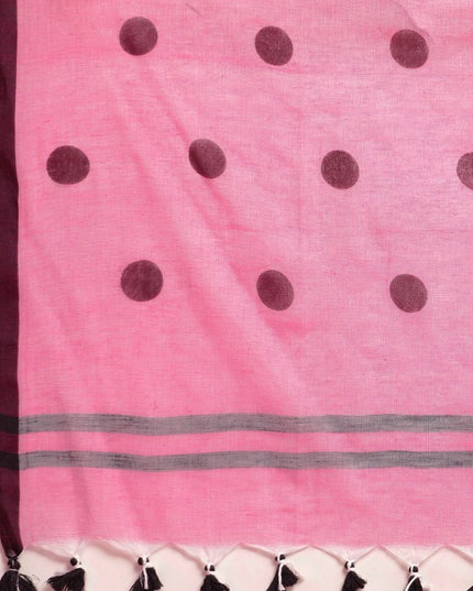 DESH BIDESH Polka Dots Pure Cotton Taant Saree