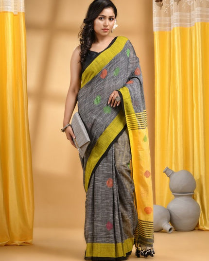 DESH BIDESH Women Woven Design Pure Cotton Khadi Saree