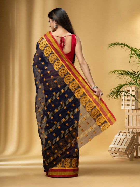 Ethnic Motifs Woven Design Pure Cotton Taant Saree