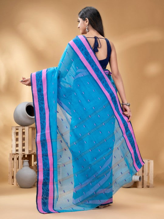 DESH BIDESH Woven Design Pure Cotton Taant Saree