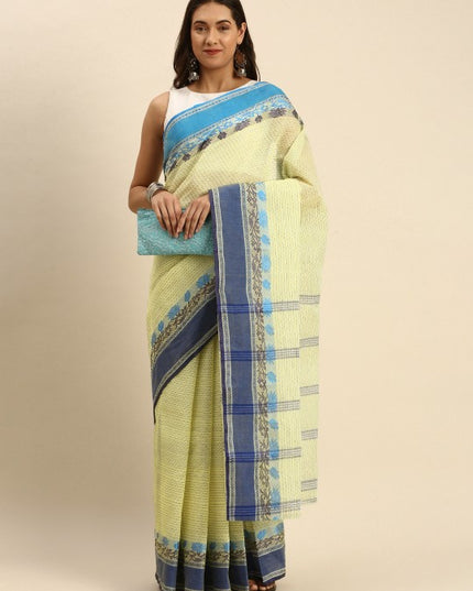 DESH BIDESH Woven Design Pure Cotton Taant Saree