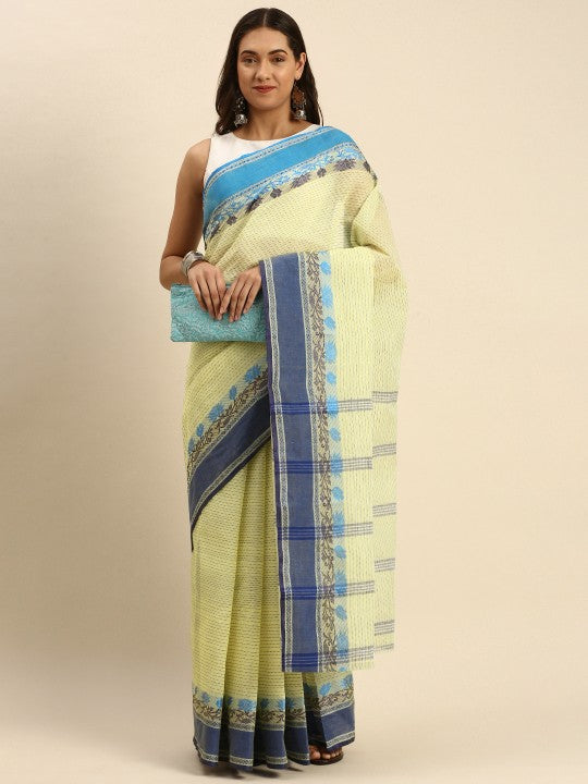 DESH BIDESH Woven Design Pure Cotton Taant Saree