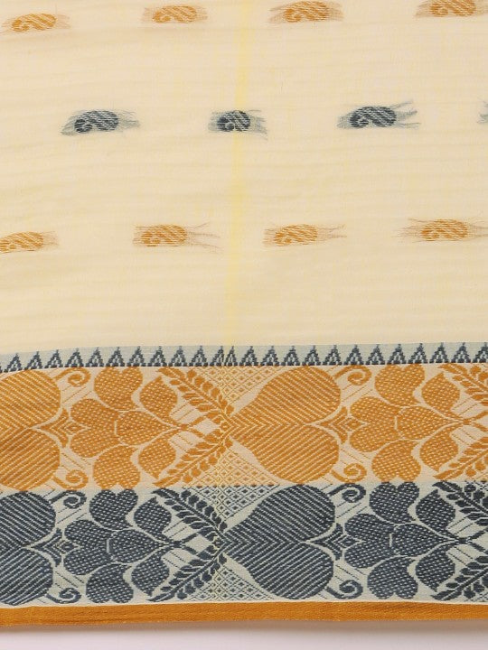 DESH BIDESH Woven Design Pure Cotton Taant Saree