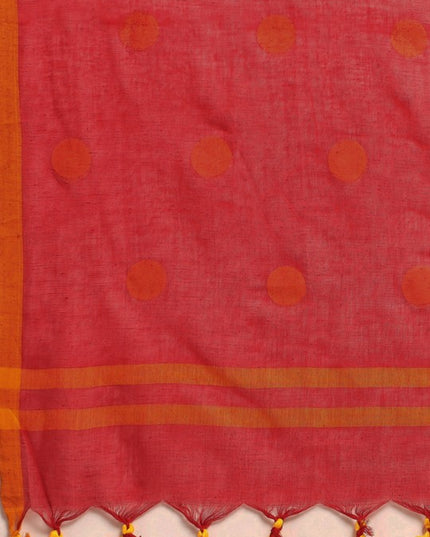 DESH BIDESH Polka Dots Pure Cotton Taant Saree