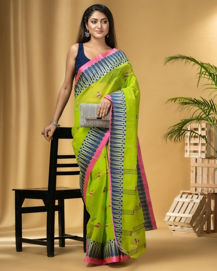 DESH BIDESH Ethnic Motifs Woven Design Pure Cotton Taant Saree