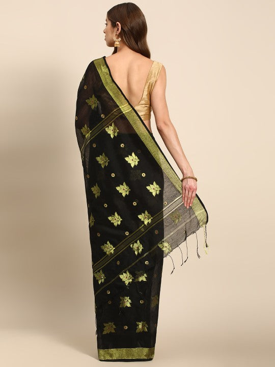 DESH BIDESH Ethnic Motifs Zari Taant Saree