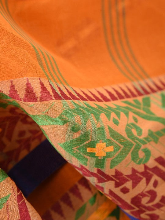 DESH BIDESH Pure Cotton Woven Design Saree with Intricate Border