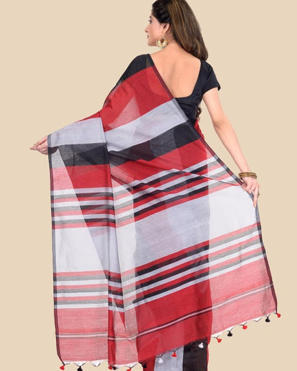 DESH BIDESH Striped Silk Cotton Saree