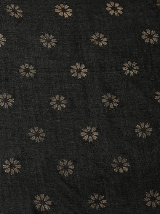 DESH BIDESH Ethnic Motifs Printed Pure Cotton Khadi Saree