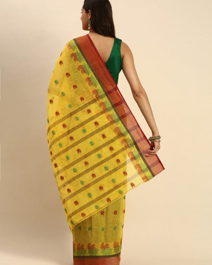 DESH BIDESH Woven Design Pure Cotton Taant Saree