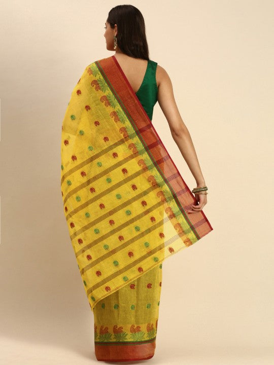 DESH BIDESH Woven Design Pure Cotton Taant Saree