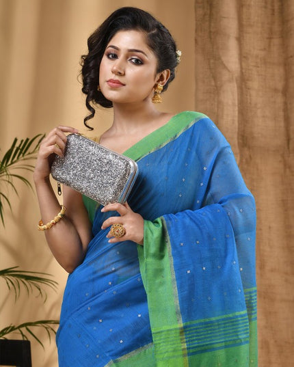 DESH BIDESH Embellished Sequinned Taant Saree