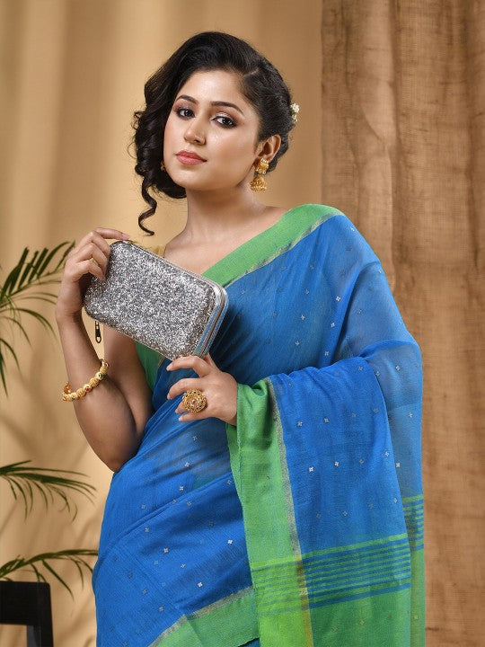 DESH BIDESH Embellished Sequinned Taant Saree