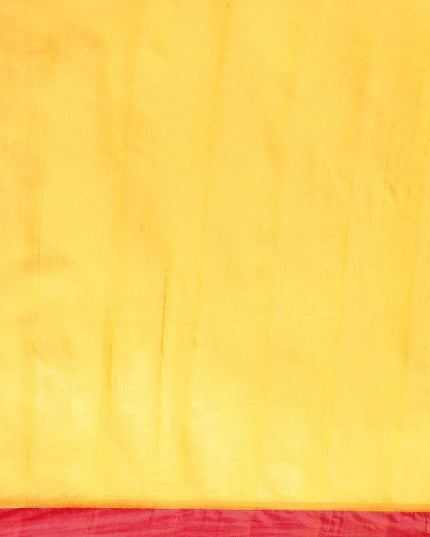 DESH BIDESH Yellow Solid Pure Cotton Taant Saree