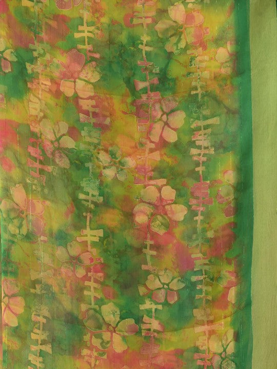 Floral Printed Zari border Saree