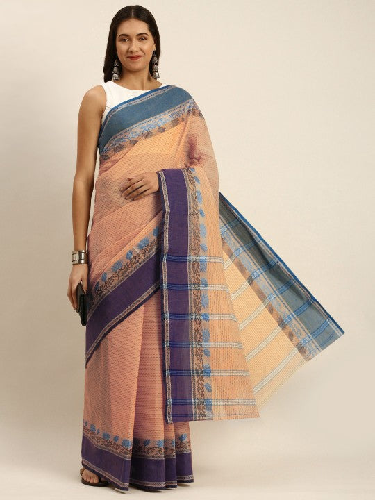 DESH BIDESH Woven Design Pure Cotton Taant Saree