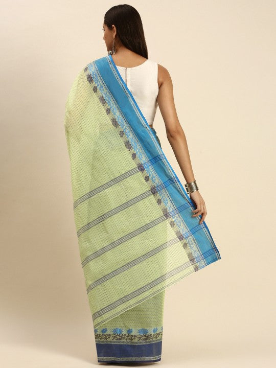 DESH BIDESH Woven Design Pure Cotton Taant Saree