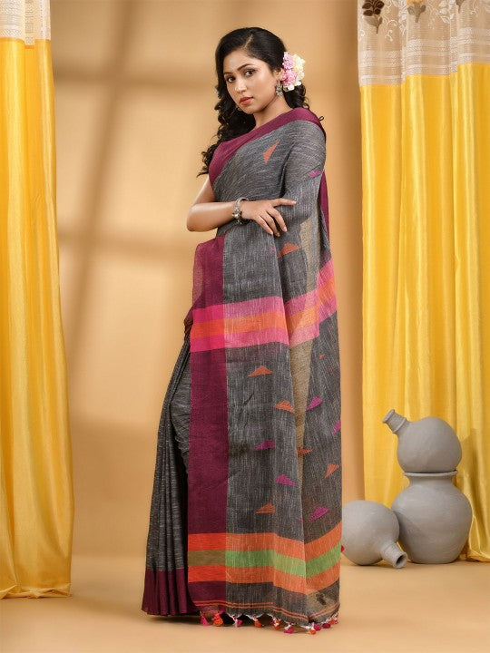 DESH BIDESH Woven Design Pure Cotton Taant Saree - Sarees for Women 33740247