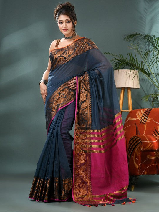 DESH BIDESH Zari Silk Cotton Kanjeevaram Saree