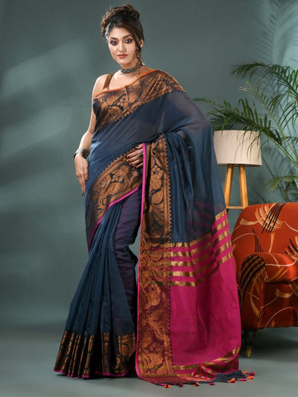 DESH BIDESH Zari Silk Cotton Kanjeevaram Saree